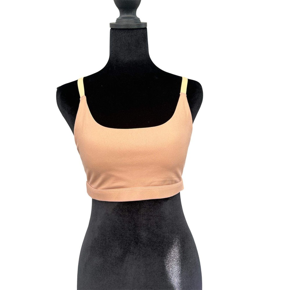 Fabletics Rose Gold Metallic Shimmer Sports Bra Adjustable Racerback Women Small